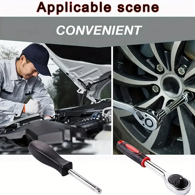 Drive Socket Set 46pc 1/4 inch Ratchet Wrench Set Sockets Metric Hex Bit Socket Mechanic Tool Kits Hous Auto Repair