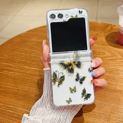 Butterfly Pattern Clear Folding Transparent Case for Samsung Galaxy Z Flip Series (A206)