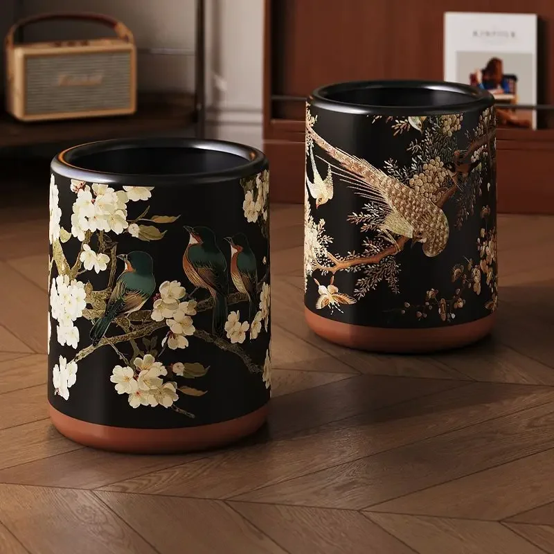 대형 쓰레기통 침실 주방 쓰레기통 거실 레트로 쓰레기통 현대식 쓰레기통 청소용 쓰레기통