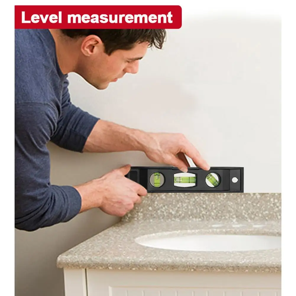Righello Orizzontale Da 15Cm 3 Livella A Bolla Magnetica Abs Shell Mini Pocket Strumento Portatile Per La Misurazione Della Livella A Bolla