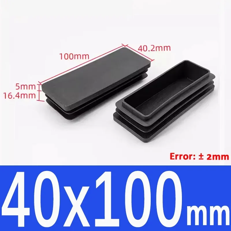 Black Square Plastic End Caps for Table or Chair Feet Protection
