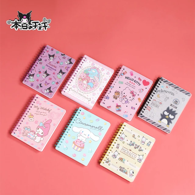 Sanrio Kuromi Notebook Kawaii My Melody Cartoon Cute Notepad Student School  Supplies Stationery Girls Toys Christmas Kids Gifts