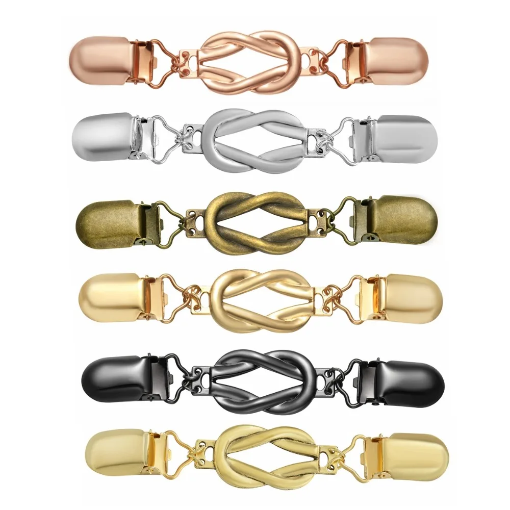 레트로 스웨터 클립 스웨터 숄 가디건 칼라 브로치 클립 드레스 바지 허리 조임 여성 소녀 의류용