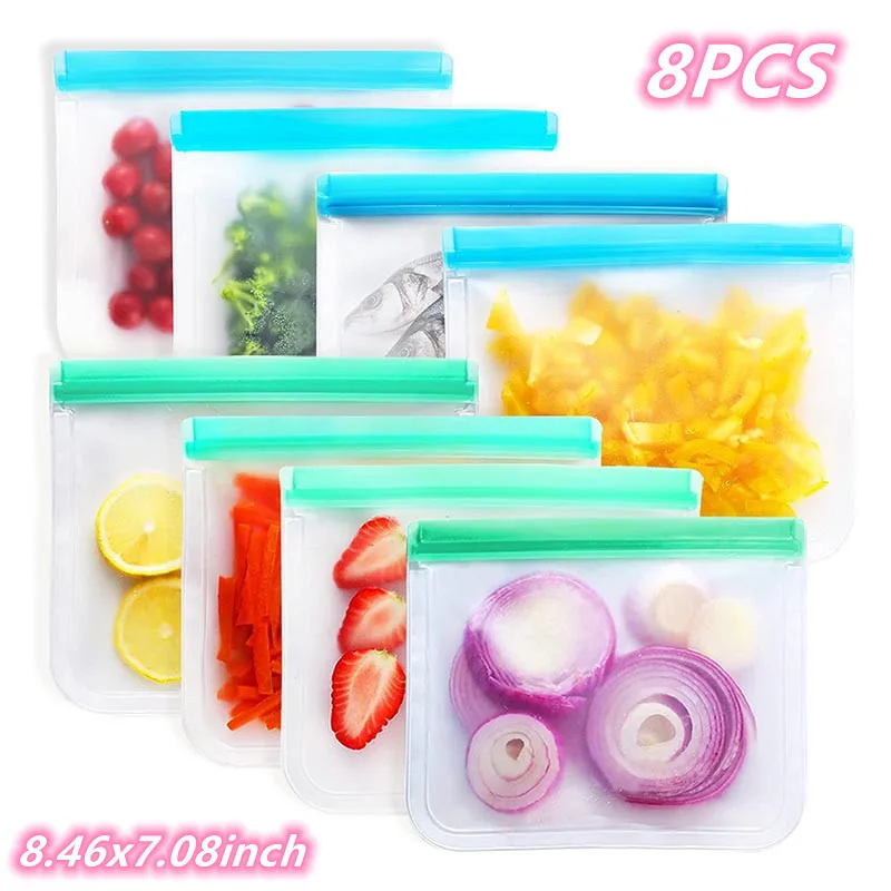 Set Da 60 Sacchetti Freezer Riutilizzabili Senza BPA Con Chiusura A Doppia Cerniera, Trasparenti 23x15 Cm, Per Carne, Verdura, Frutta E Snack – Resistenti Da -60°C A 100°C