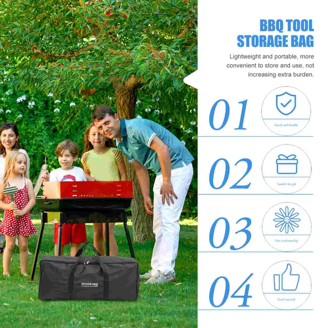 Bbq Készlet Piknik Barbecue Táska Bőröndök Szervező Táskák Kemping Konténer Grillezés Edények Oxford Ruhás Tasak - Image 3