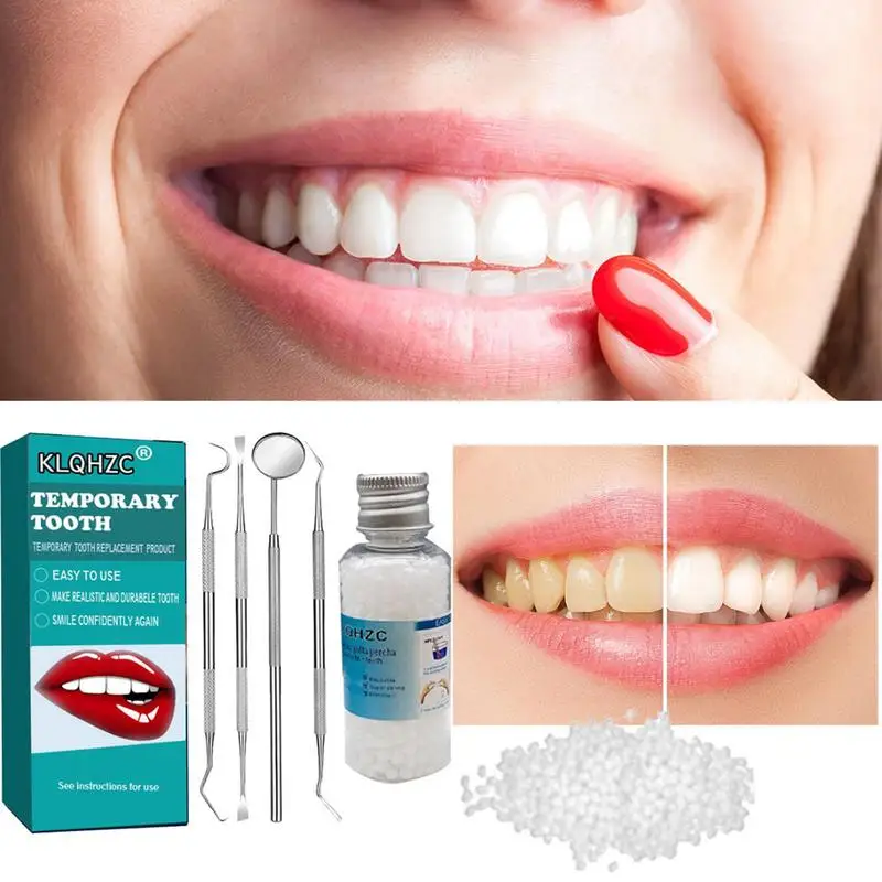 Temporary Tooth Repair Beads Missing Broken Teeth Dental Tooth Filling  Material Food Grade FalseTeeth Solid Glue