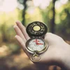 Retro Pocket Watch Compass Outdoor Tool Vintage Bronze Compass Pocket Size Compass for Outdoor Hiking Camping Kid Gifts 1
