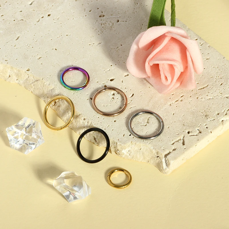 Mix 30pcs 16G Titanium Nose Ring Hoop Cartilage Hoop Earrings for Women Men Septum Ring Tragus Conch Helix Daith Lip Piercing