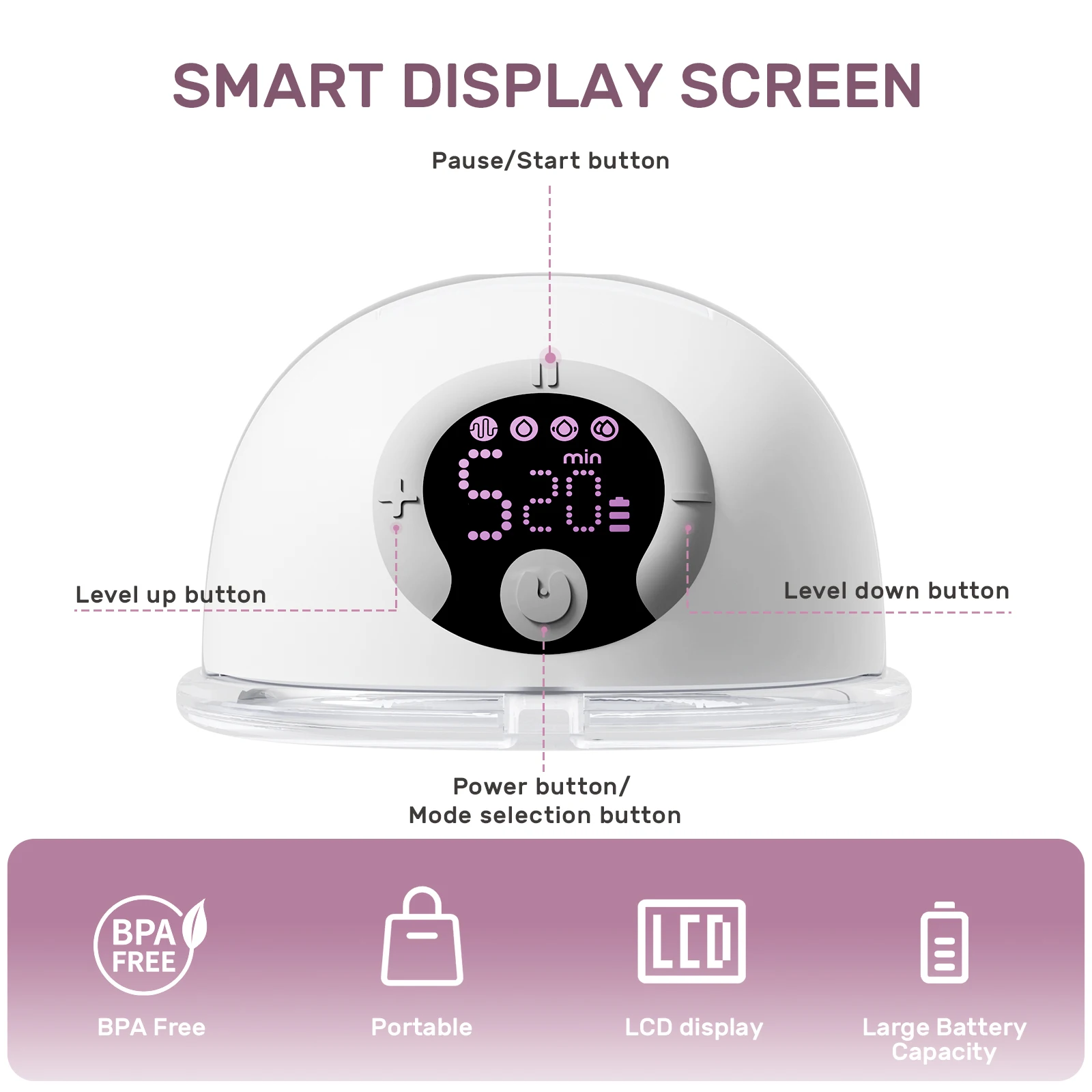 Tire Lait électrique Portable Tire-Lait Électrique Portable NCVI - Mains Libres, 4 Modes/9 Niveaux, Autonomie 150min, Ultra-Silencieux <40dB - Avec 10 Sachets De Stockage Tire Lait Main Libre