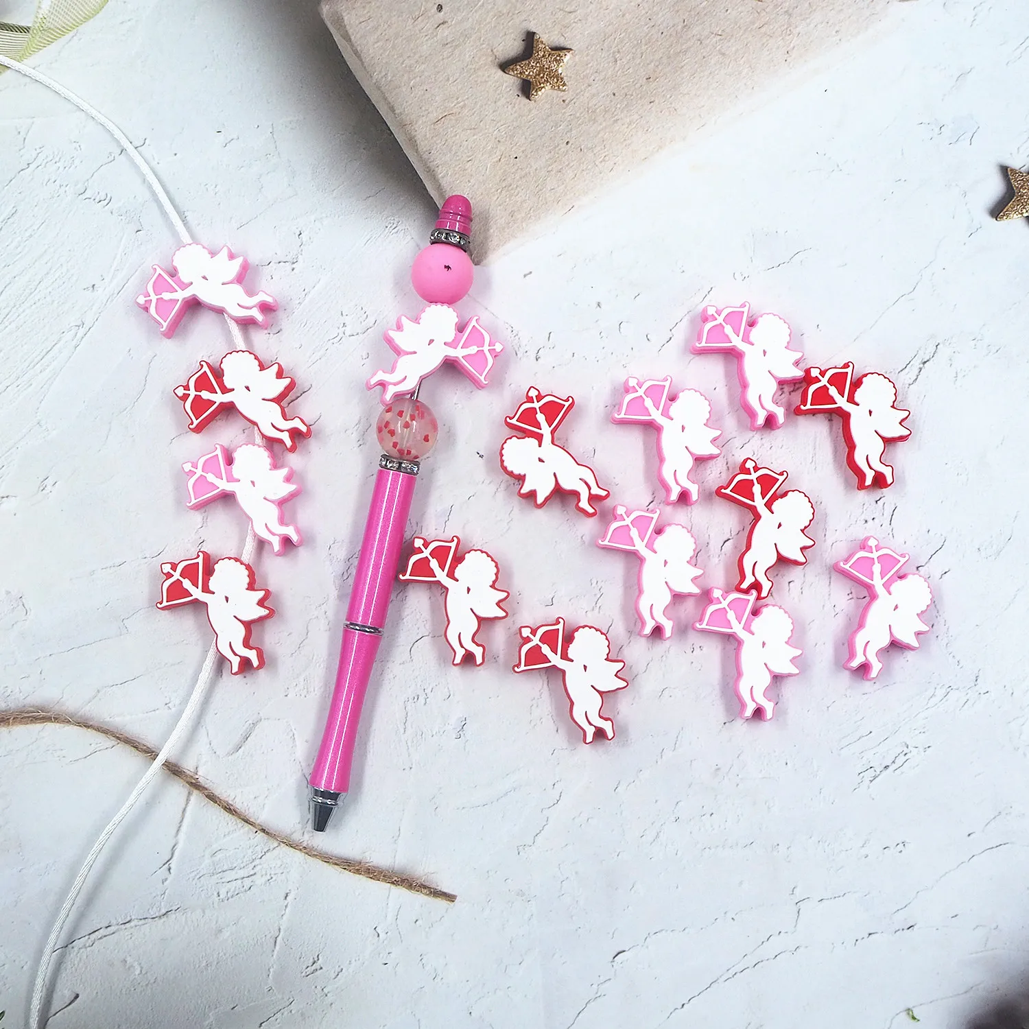 chenkai-50pcs-cupid-silicone-focal-beads-for-beadable-pen-valentine's-day-silicone-charms-for-pen-making-character-beads