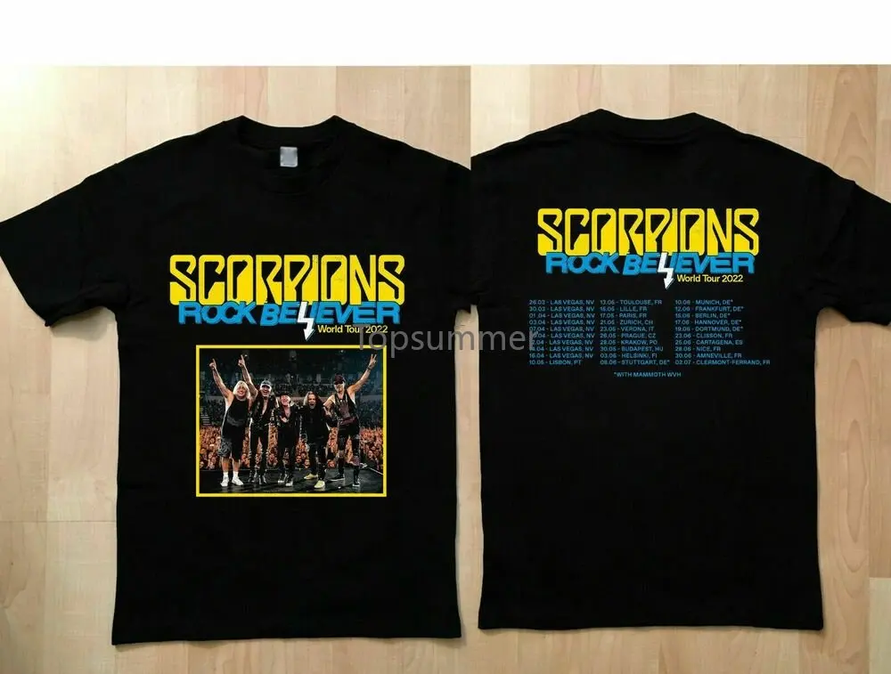 

Hot! Scorpions Rock Believer World Tour 2022 Men T-Shirt S-3Xl Cotton