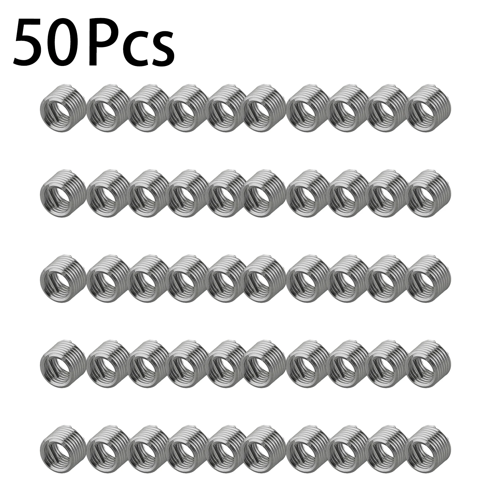 

50Pcs Wire Thread Insert M6 X 1.0 1.5D Fastening Thread Insert Stainless Steel Spiral Wire Screw Sleeve Wear Repair Kit
