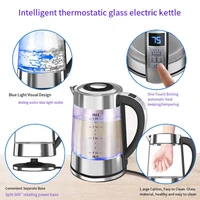 Intelligent Thermostatic Glass Electric Kettle 1.8L Household Boilng Water Multifunction 220V Automatic Power Off Insulation 2