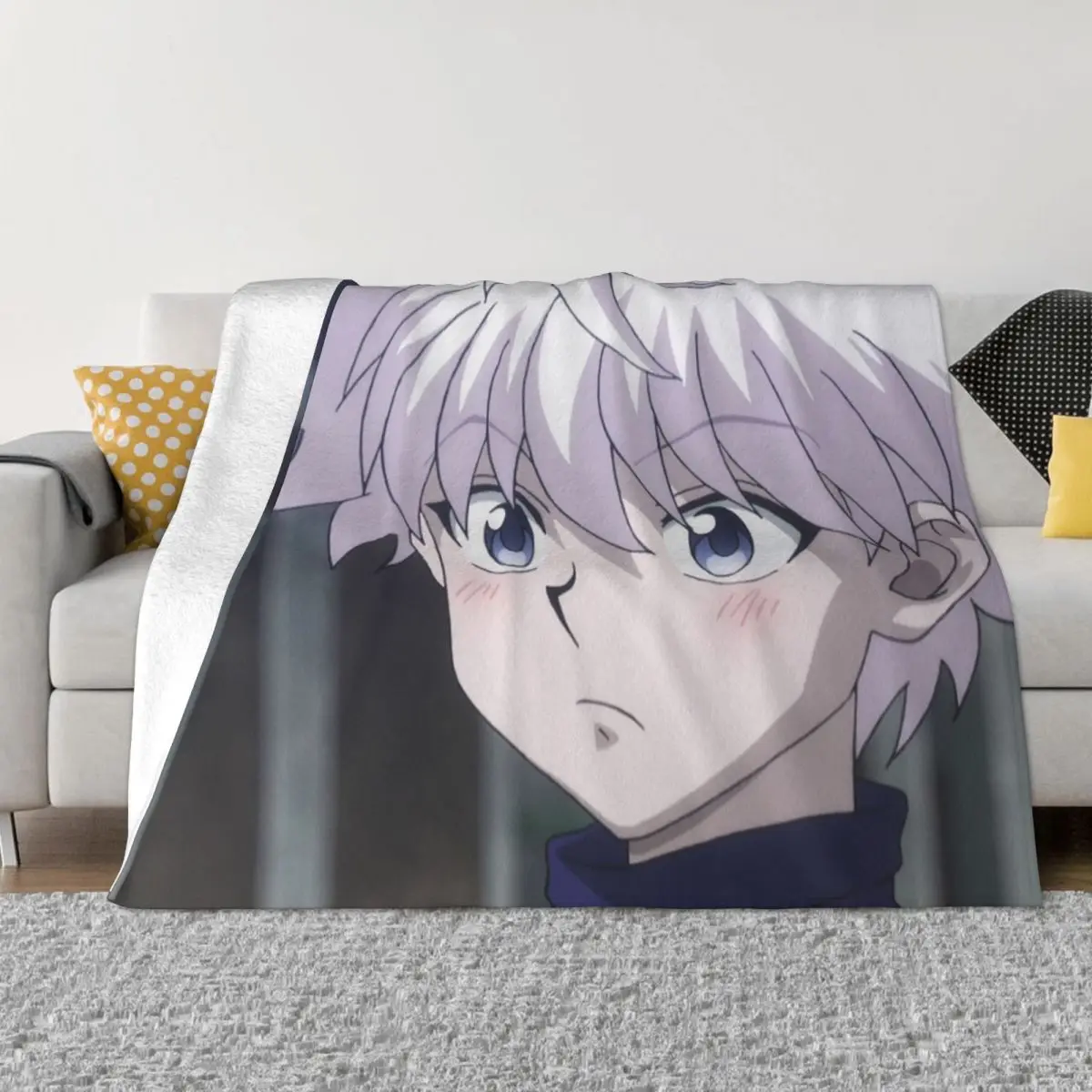 

Killua Hunter X Hunter Knitted Blankets Flannel HxH Japaneses Manga Anime Soft Throw Blankets for Bedding Couch Bedspread