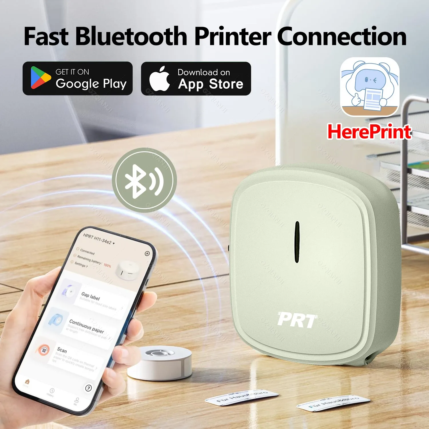 Portable Mini Label Machine Q2 Adhesive Sticker Printer Bluetooth Thermal Pocket Home Office Labeler Similar as D110 D11 Printer