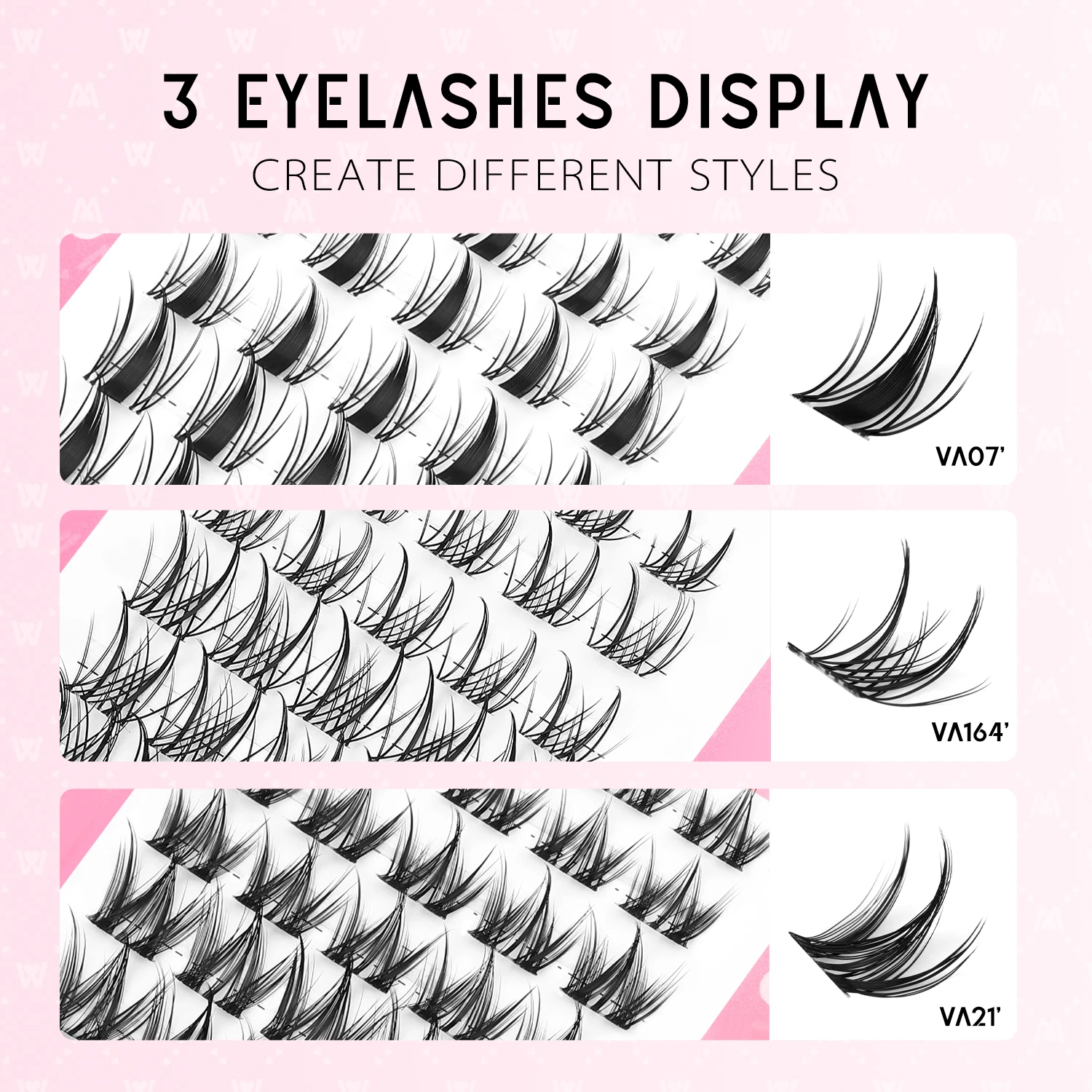 Kit de faux cils Manga Lash Clusters, effet chat, avec colle et fixateur, plateau de faux cils assortis_voghion.com