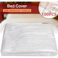 Draps de lit en plastique jetables, 100 pièces, couvre-lit, SPA, Massage, Table de traitement, lit de beauté Transparent, Film étanche 3