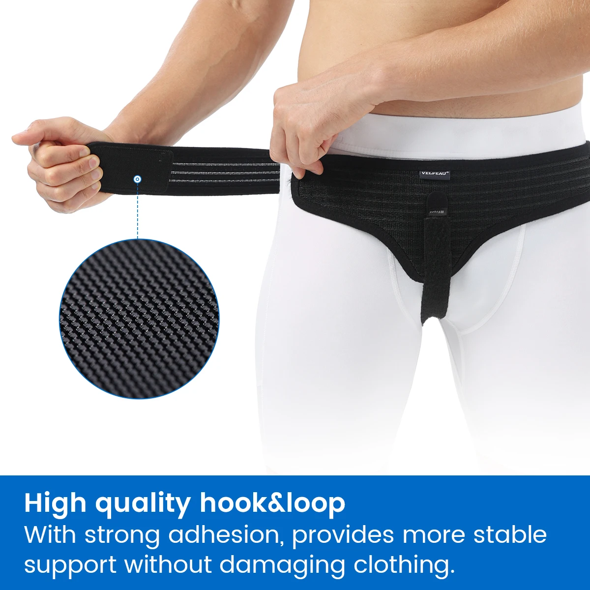VELPEAU Hernia Belt Truss for Single Inguinal and Pain Relief Sport Hernia Support Adjustable Recovery Strap for Men and Women 3