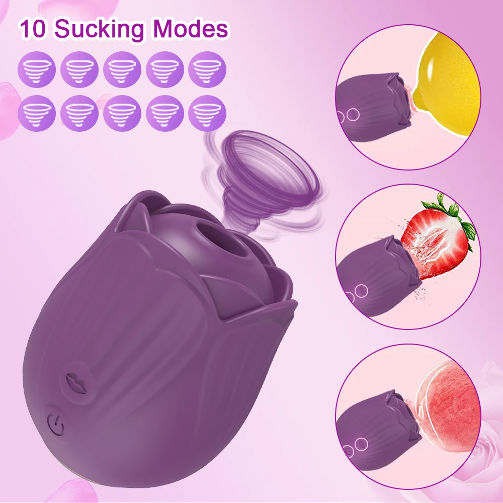 Sucking Vibrator for Women Clitoris Stimulator Oral Nipple Rose-Toys Vacuum Clit Sucker Female Sex Toys for Adults 18