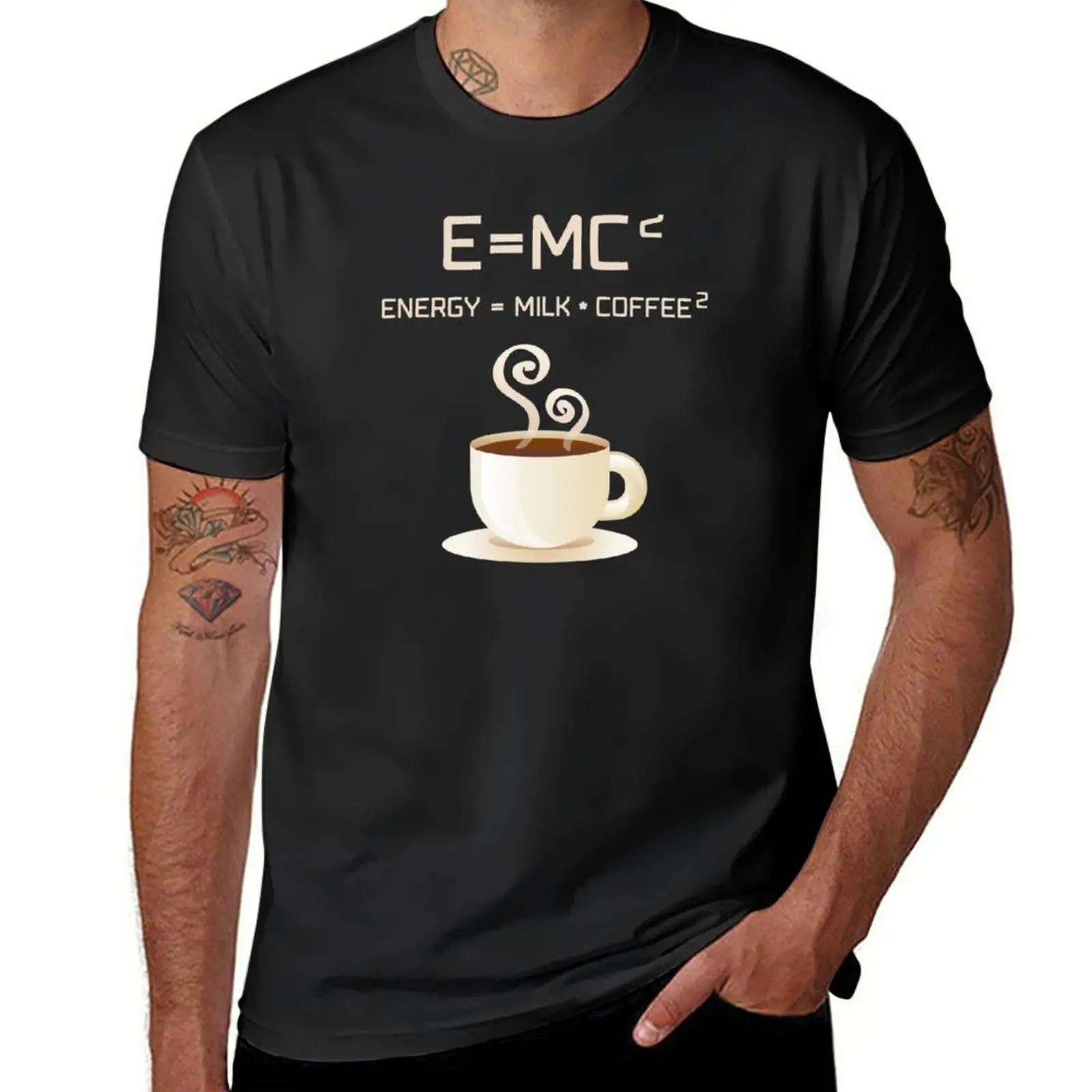 

New E=MC2 Energy Milk Coffee T-Shirt custom t shirt plain t-shirt mens cotton t shirts