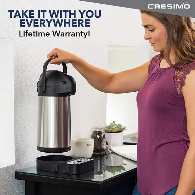 Stainless Steel Thermal Coffee Carafe With Pump Keep Your - Temu