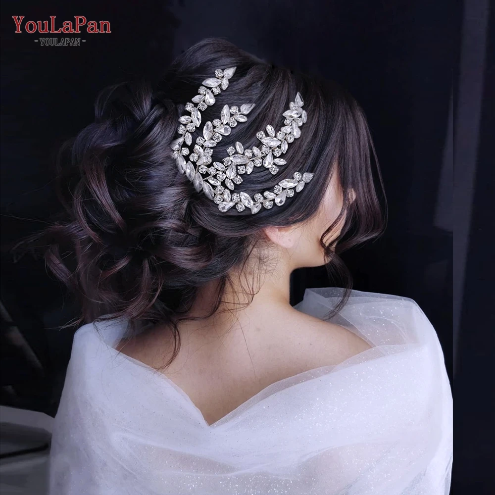 TOPQUEEN HP489 Bridal Comb Crystal Hair Clips Wedding Head Jewelry Headwear Women Headpiece Bride Headdress Hair Ornaments