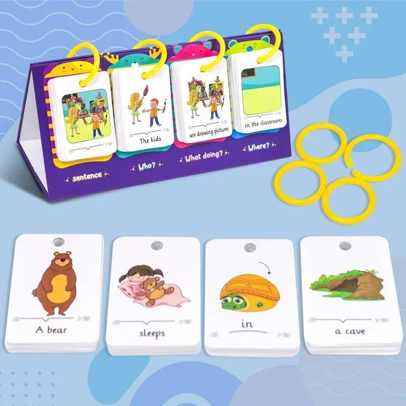 Sentence-Making Exercises Flip Chart Sentence Educational Learning Tool Vocabulary Building Special Education Speech Therapy 3