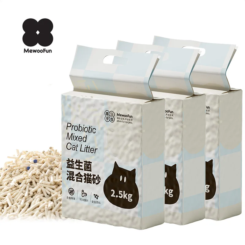 

25kg MewooFun Strong Clumping Cat Litter Best Clean Bentonite Tofu Cat Litter Oem