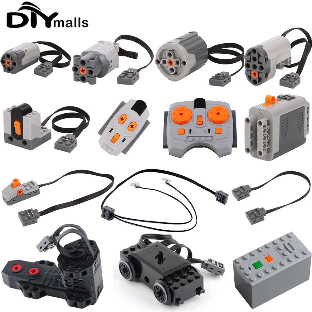 MOC Technische Teile Power Functions Servomotor Fernbedienung Batteriekasten Schalter Lichtset IR Geschwindigkeits-Fernbedienungsempfänger Spielzeug
