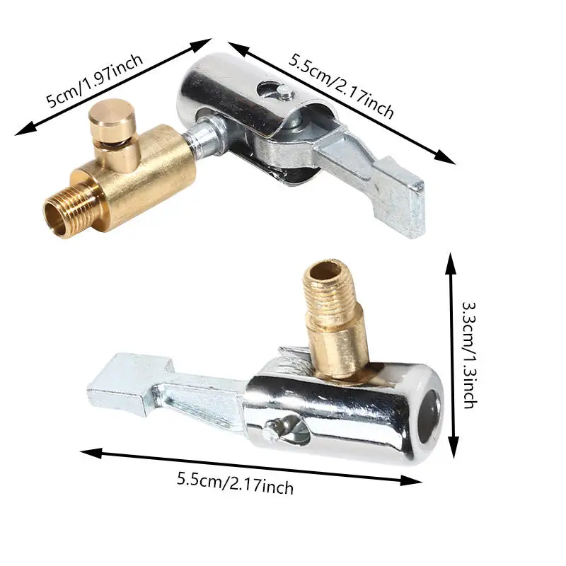 Car Mounted Inflation Pump Conversion Clamp Press Type Inflation Hose Joint Accessories Metal Quick Inflation Nozzle Coupling