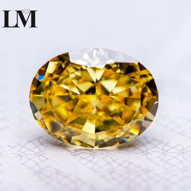 

Cubic Zirconia Synthetic Gemstone Oval Shape Yellow Color 5A 4k Crushed Ice Cut Lab CZ Stone for Charms Women Jewelry Making