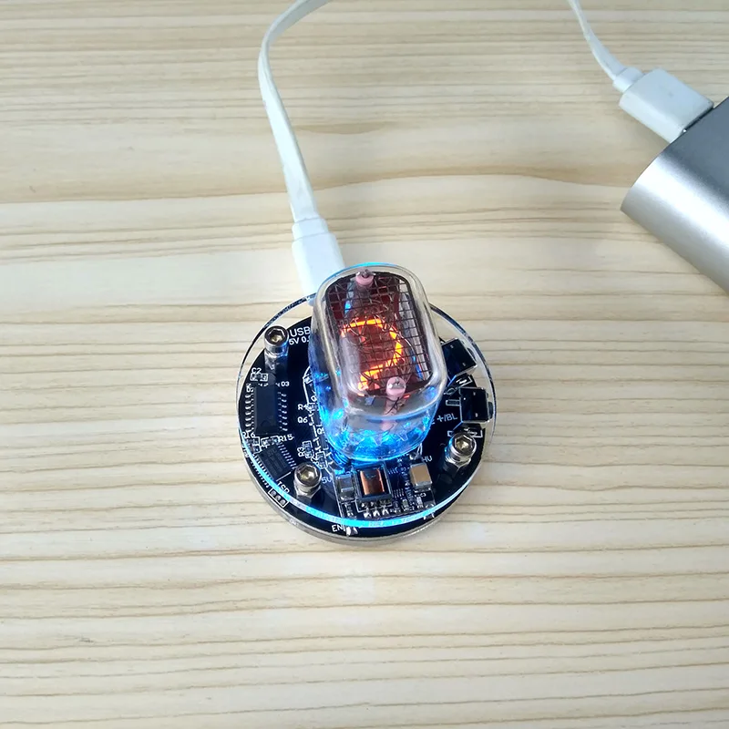 

DIY Single Tube Luminous Clock Mini USB DC5V IN-12 Digital Clock Audio, Tube Clock RGB Creative Clock Electronic Accessories