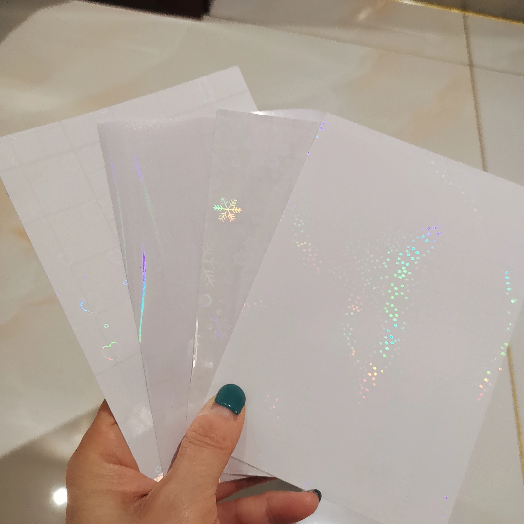 Laser Transparency 12 Styles 110x150MM Two Films 1 Sheet A6 Self Adhesive Cold Laminating Handmade Craft Paper for Photo DIY