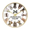 Cat And Dog Grooming Salon Personalized Print Wall Clock for Vet Clinic Pet Groomer Shop Decorative Wall Sign Silent Wall Watch 4