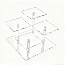 Acrylic Display Stand with Adjustable Heads for Jewelry and Collectibles - Multifunctional Accessory Holder (4 - head square bottom)