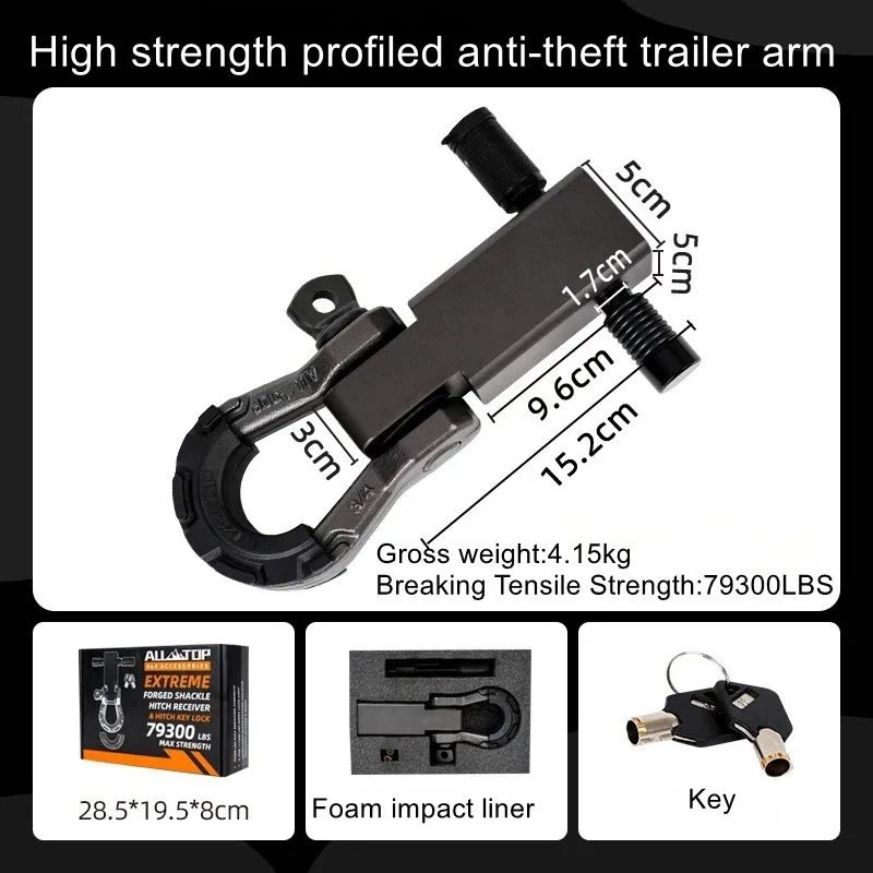 NEW 1PCS Rear Tow Hook Manganese Steel rear tow hook towing for Off-road vehicle trailer arm shaped square mouth hook U-hooks