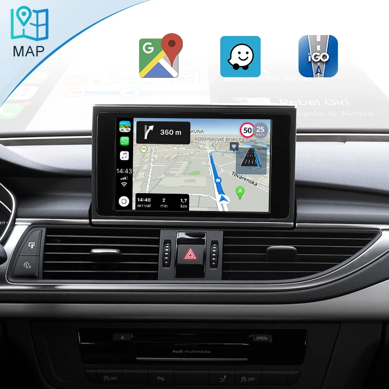 YOFAB Wireless CarPlay Adapter per Audi A6 2017 2018 2019 2020 2021 2022 2023 2024, Adattatore Carplay Wireless & Android Auto Wireless 2 in 1, Aggiornare Cablato Car Play a Wireless