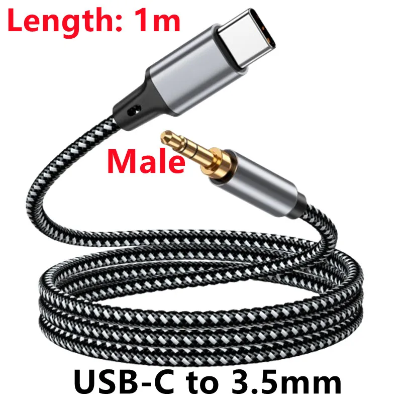 USB C to 3.5mm Audio Adapter Cable for Headphones and Speakers