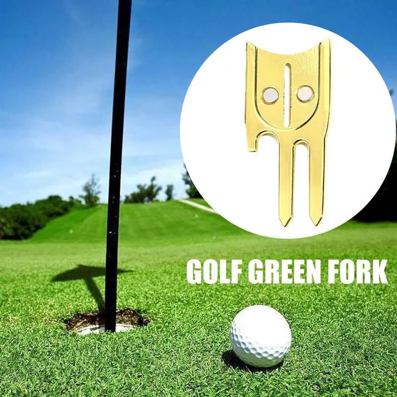 Golf Ball Divot Tool 6 In 1 Ball Mark Repair Green Tool Multifunctional Golf Green Repair Fork Marker For Family