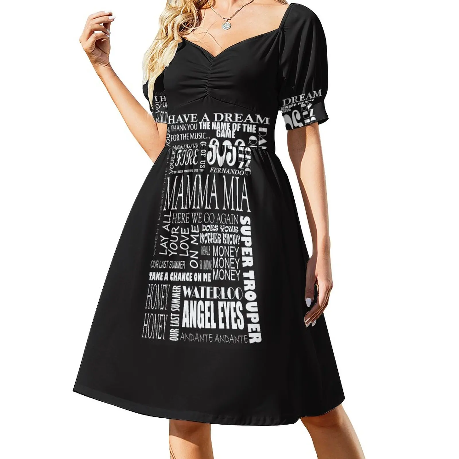 

Mamma Mia words songs Dress Dress for pregnant women Womens dresses women's dresses luxury Summer skirt