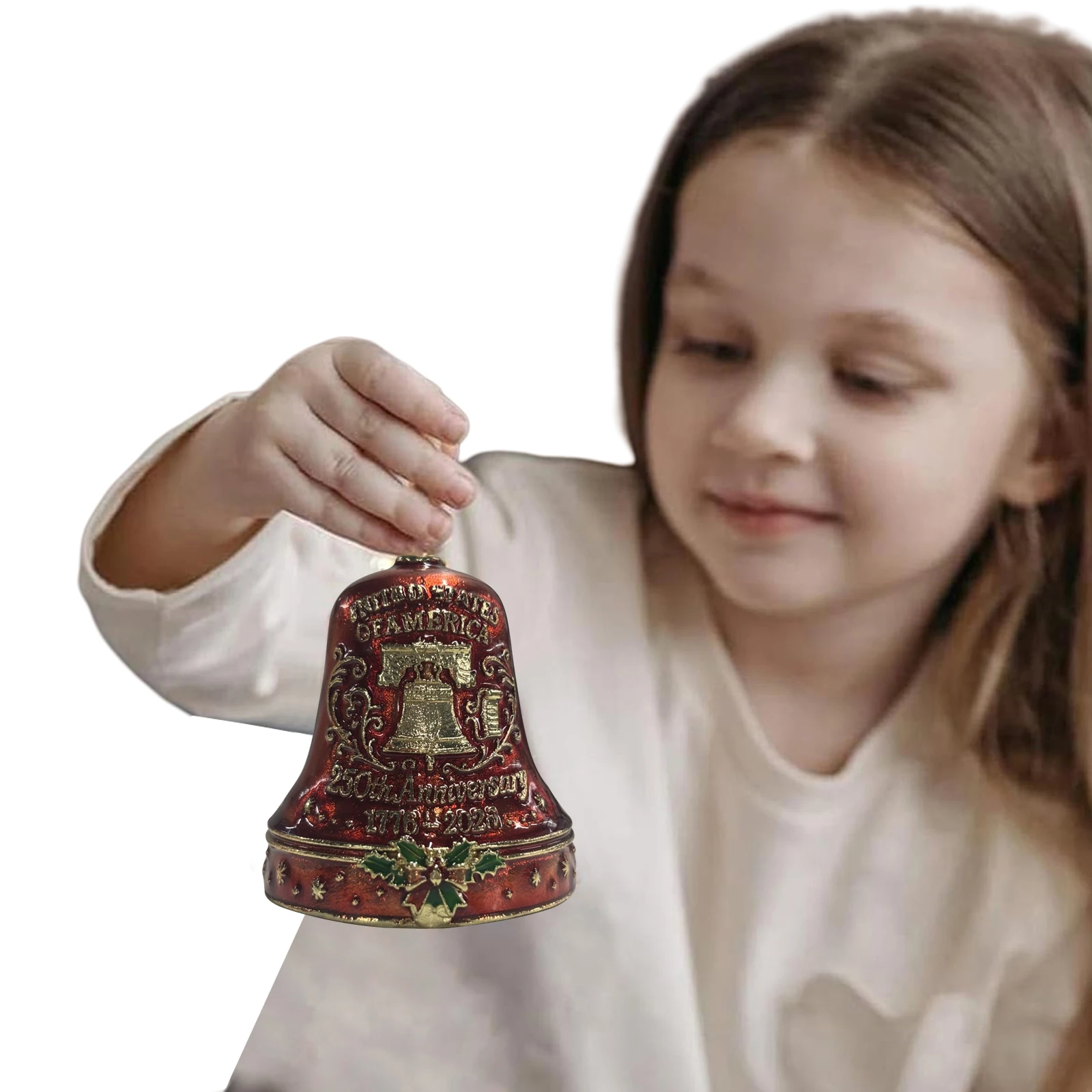 Metal Patriotic Bell Ornament for US 250th Anniversary Decor