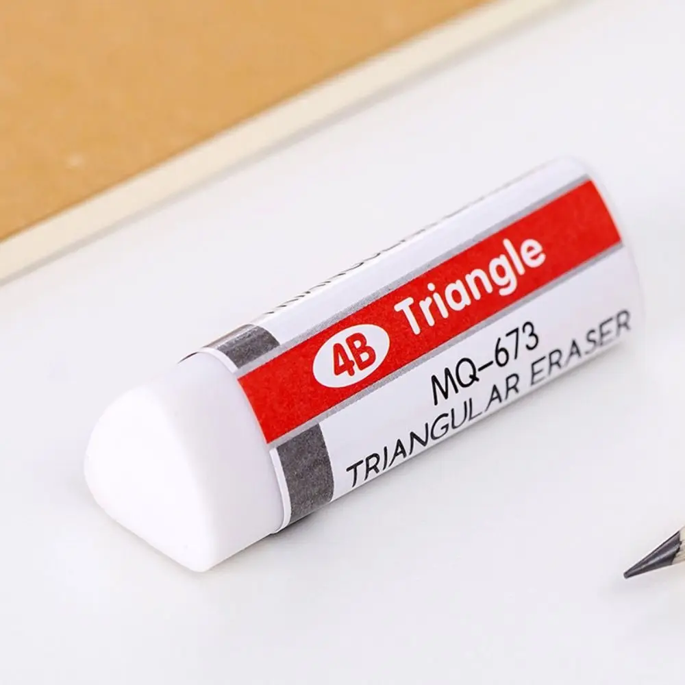 4B Erasers Black White Sketching Art Triangular Eraser Long-lasting Rubber Pencil Eraser Stationery