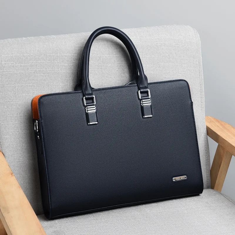 цена Genuine Leather Men Briefcases With Zipper Horizontal Handbag For Documents Office Shoulder Messenger Bag Male Laptop Bag