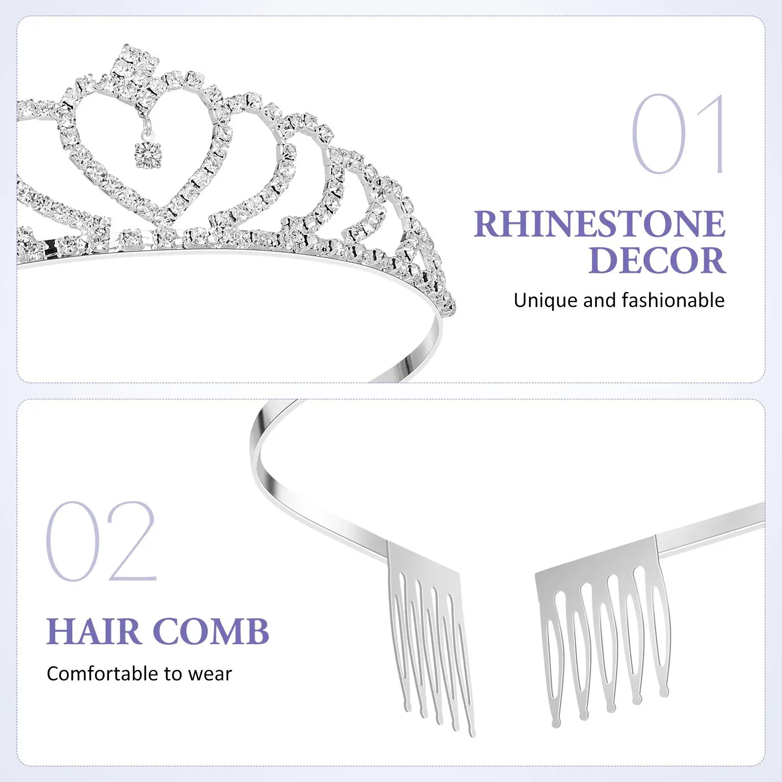 Wedding Hair Accessories Tiara Crown Crowns for Brides Headbands Comb Forehead Headpiece Bridesmaid Tiaras Women Child