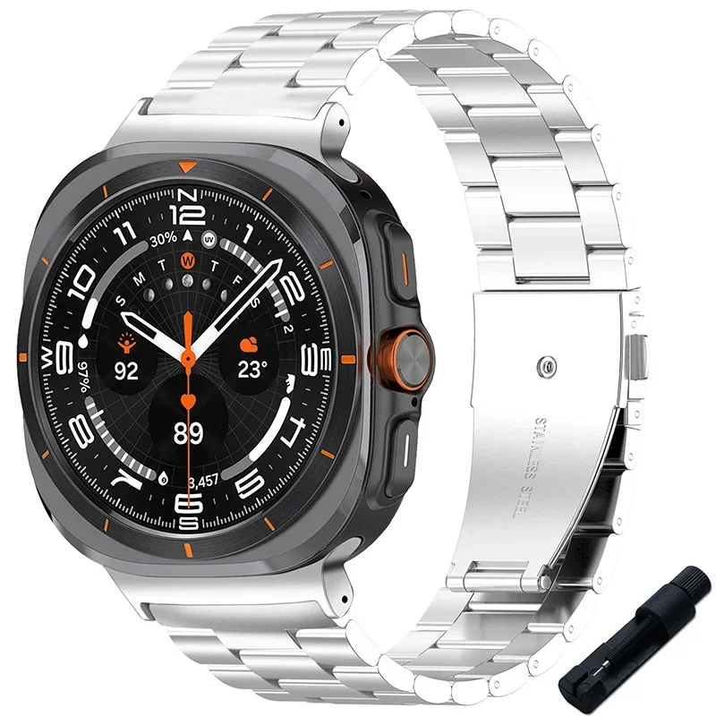 Stainless Steel Quick Fit Strap for Smartwatch - No Gaps Metal Bracelet Design