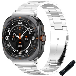 Stainless Steel Quick Fit Strap for Smartwatch - No Gaps Metal Bracelet Design (Silver)