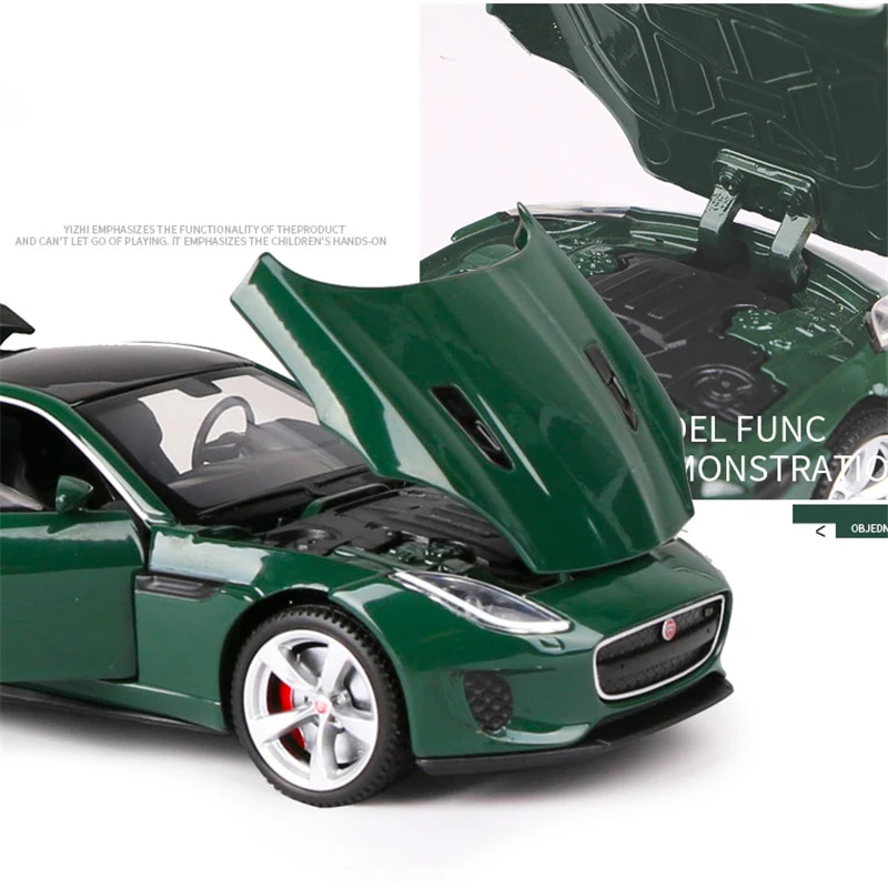 1:32 Jaguars F-TYPE Coupe Alloy Car Model Diecast Toy Vehicles Metal Car Model High Simulation Sound and Light Children Toy Gift 3