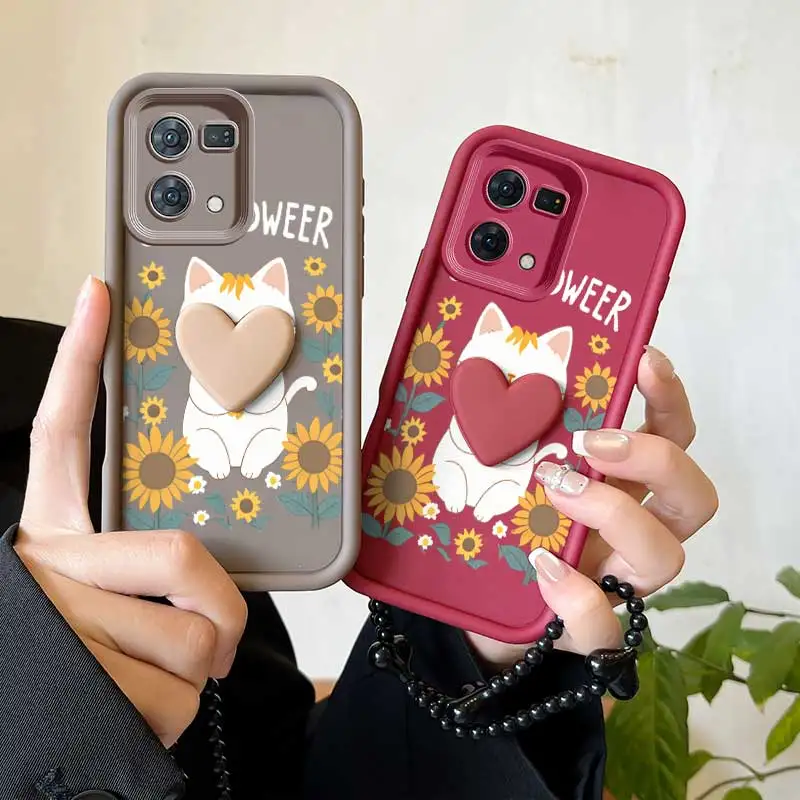 3-Piece Happy Cat Phone Case Set with Lanyard & Craft Embellishments