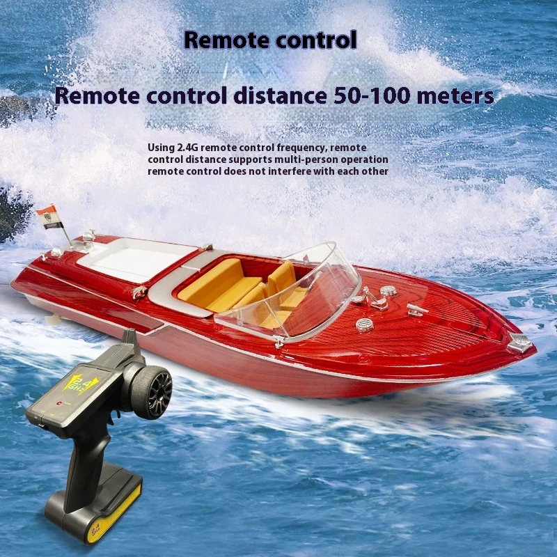 

Sk-1 Remote-controlled Speedboat High-speed Simulation Wood Grain Remote-controlled Boat Retro Remote-controlled Car Toy Model