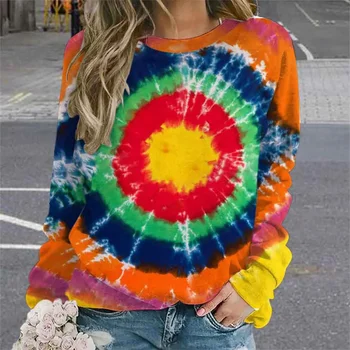 Harajuku 3D modelli di tintura stampa felpe per le donne inverno moda Cool pullover autunno Streetwear abbigliamento felpa 1